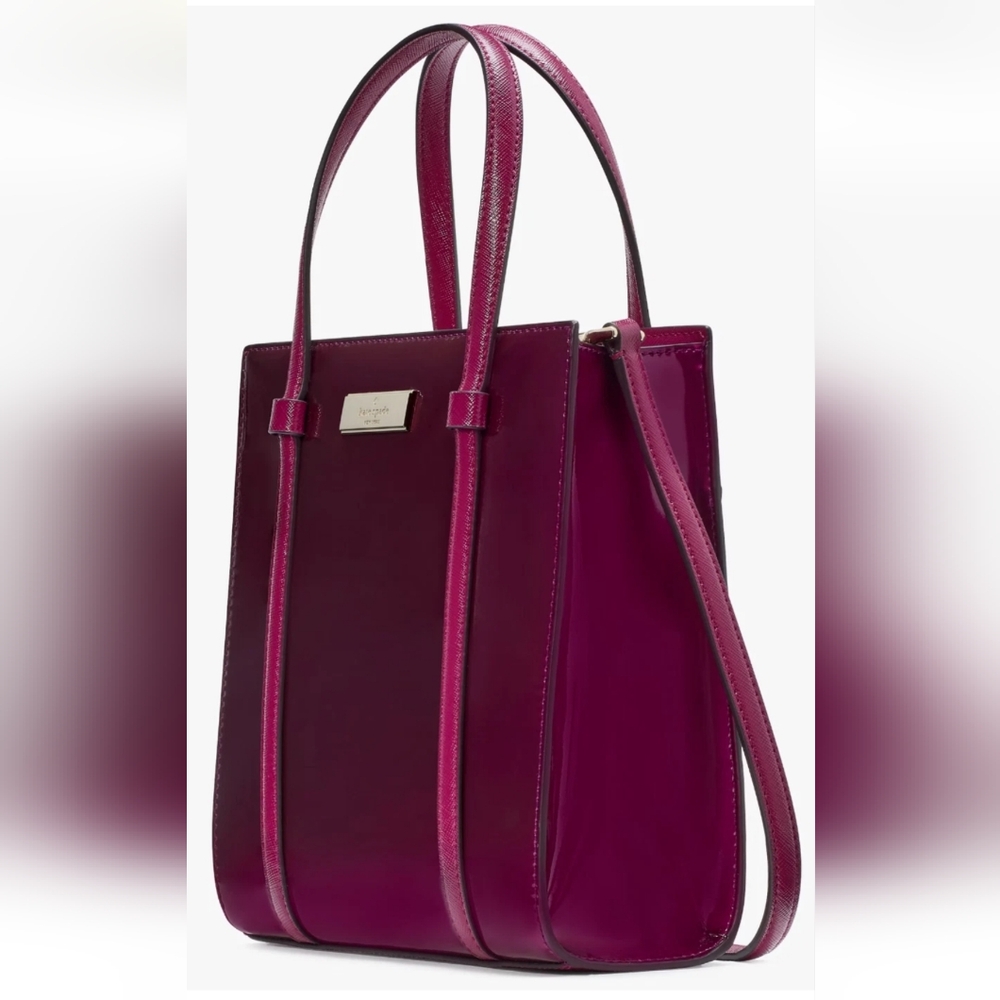 kate spade Patent Leather Tote in Deep Plum - Picture 9 of 12